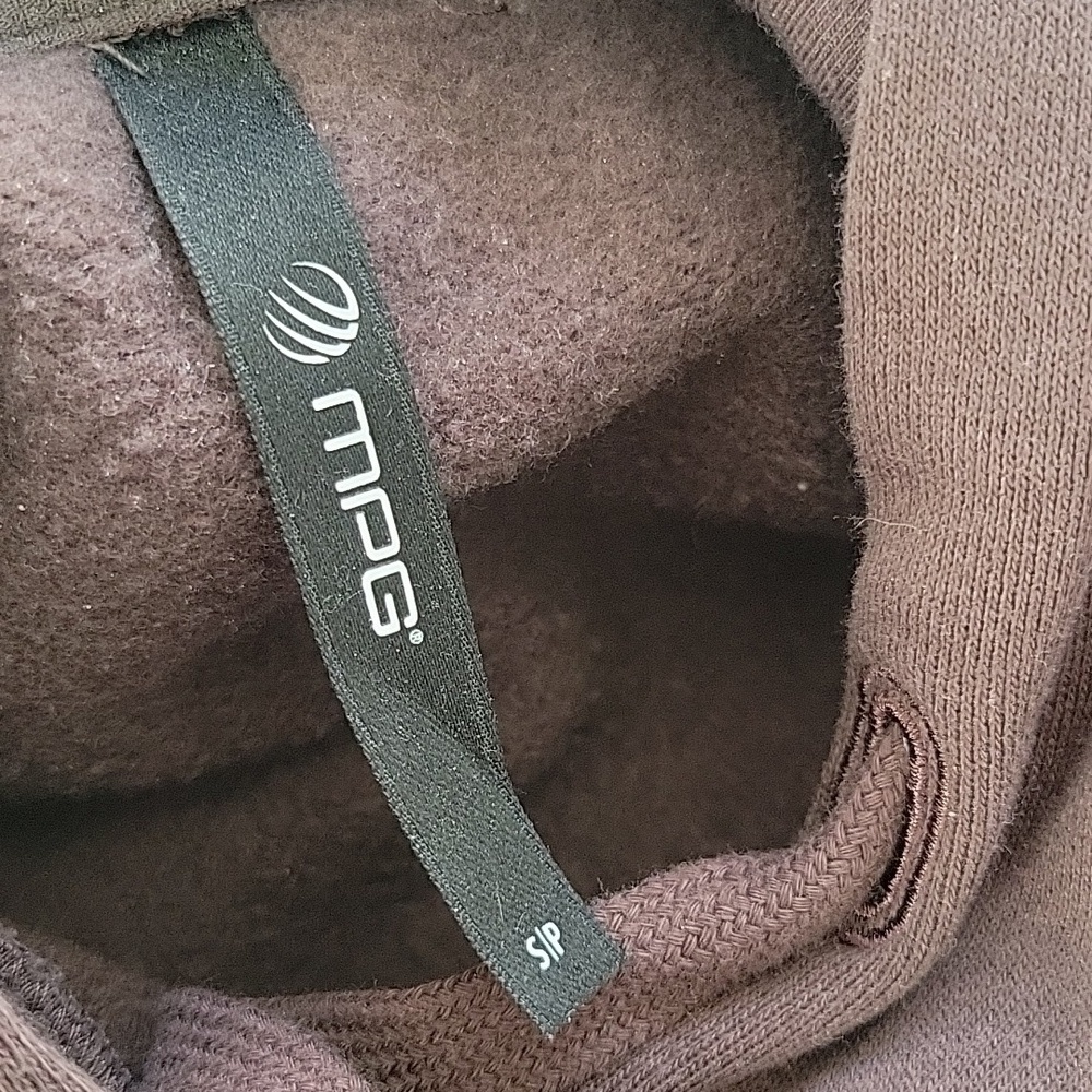 MPG Organic Cotton Brown Oversized Pullover Hoodie Size Small - Picture 6 of 7